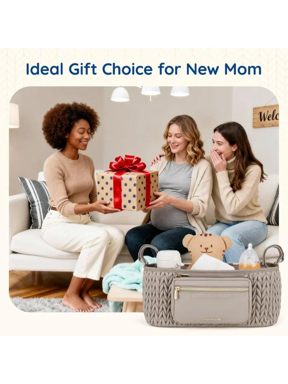 Universal Stroller Organizer with Insulated Cup Holders & Detachable Phone Bag